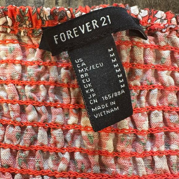 Forever 21 Red Floral Mini Dress - Size Medium - Cute! - Picture 10 of 11